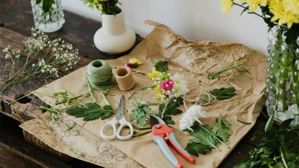 Gather Required Materials for Flower Decoration at Home